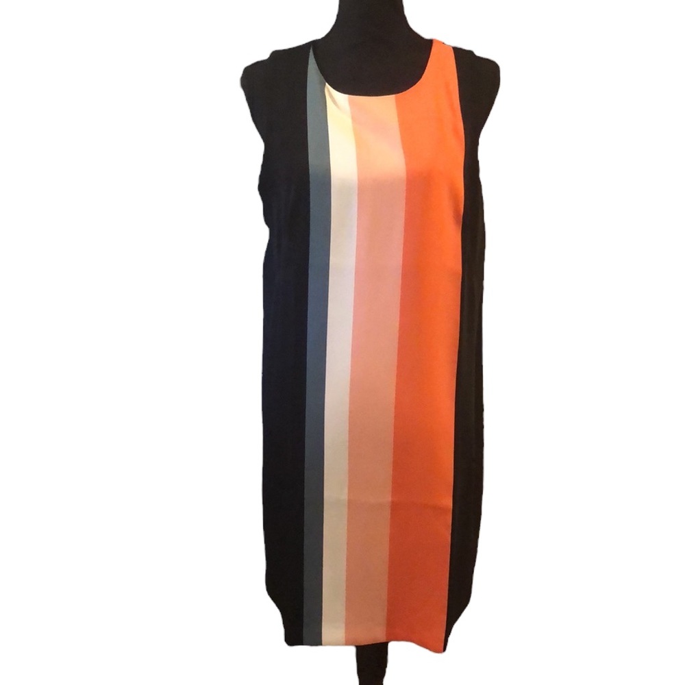ANN TAYLOR SLEEVELESS MULTICOLORED BLOCK SHIFT DRESS SIZE 12P